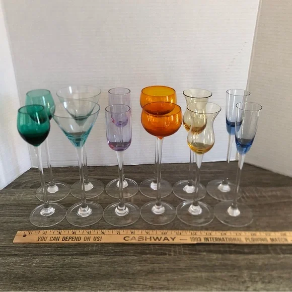 Vtg MCM Long Stemmed Cordial Glasses - Picture 6 of 8